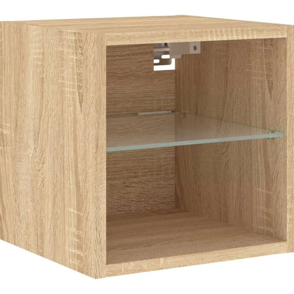 vidaXL Muebles Tv-Muebles TV pared con LED 8 pzas madera ingeniería