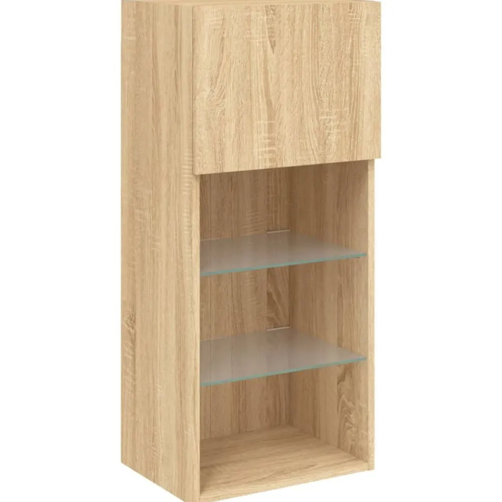 vidaXL Muebles Tv-Muebles TV pared con LED 5 pzas madera ingeniería