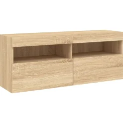 vidaXL Muebles Tv-Muebles TV pared con LED 5 pzas madera ingeniería