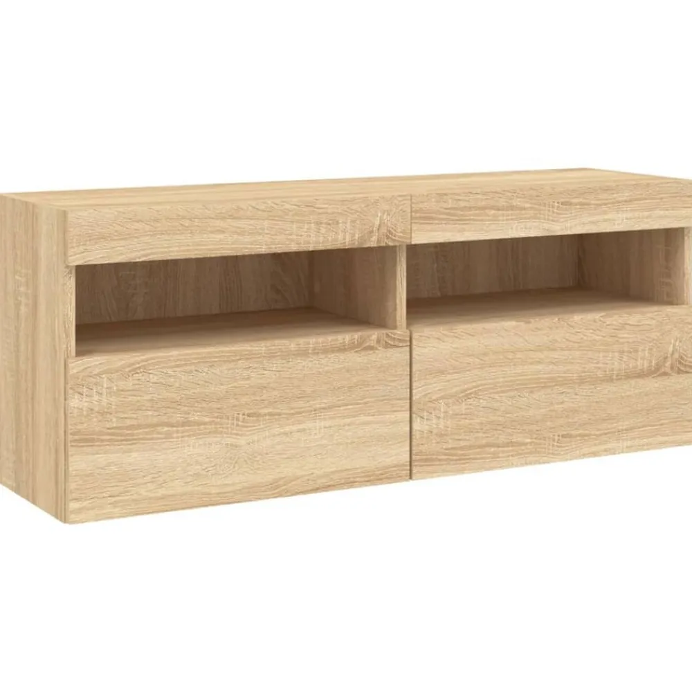 vidaXL Muebles Tv-Muebles TV pared con LED 5 pzas madera ingeniería