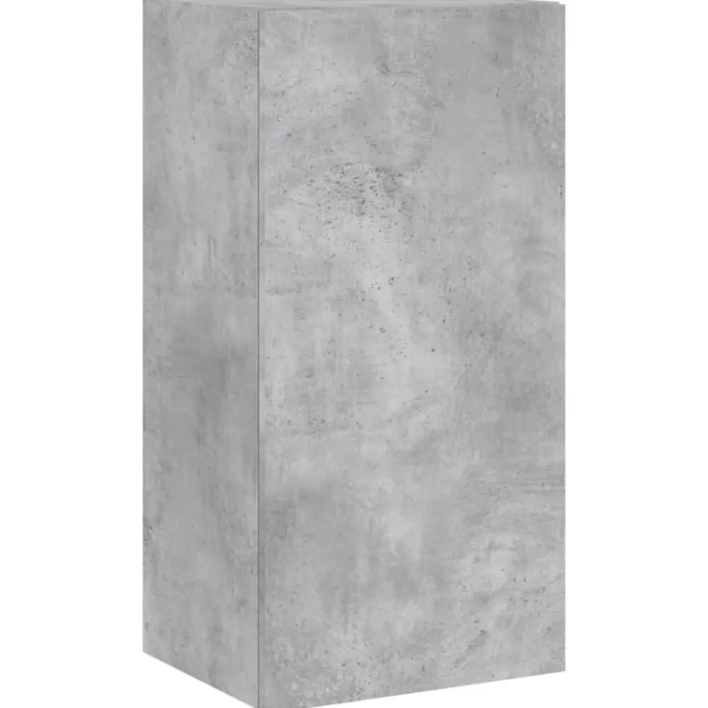 vidaXL Muebles TV pared con LED 4 pzas madera ingeniería gris hormigón Gris hormigón Outlet