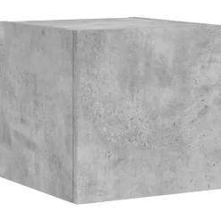 vidaXL Muebles TV pared con LED 4 pzas madera ingeniería gris hormigón Gris hormigón Outlet
