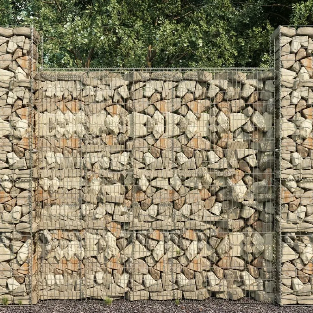 vidaXL Muro de gaviones con cubierta acero galvanizado 600x50x200 cm Best