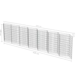 vidaXL Muro de gaviones de acero 450x30x100 cm Outlet