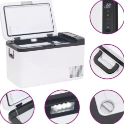 vidaXL Nevera con asa PP y PE negro y blanco 25 L Online