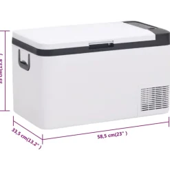 vidaXL Nevera con asa PP y PE negro y blanco 25 L Online