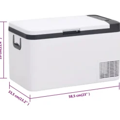 vidaXL Nevera con asa PP y PE negro y blanco 18 L Sale