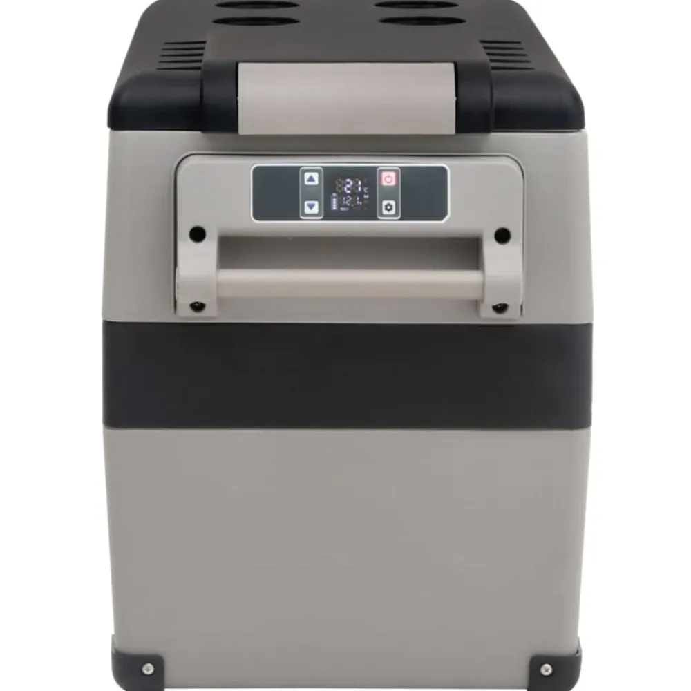 vidaXL Nevera con asa PP y PE negro y gris 35 L Sale