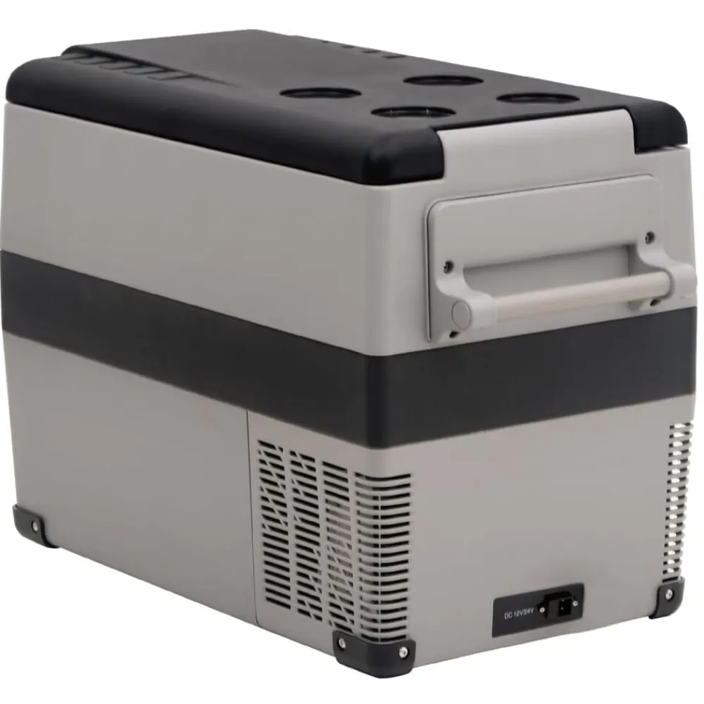 vidaXL Nevera con asa PP y PE negro y gris 35 L Sale