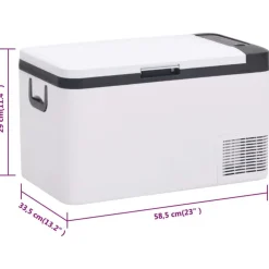 vidaXL Nevera con asa y adaptador PP y PE negro y blanco 18 L