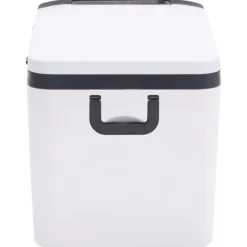 vidaXL Nevera con asa y adaptador PP y PE negro y blanco 18 L