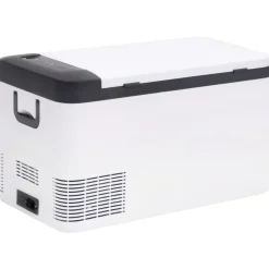 vidaXL Nevera con asa y adaptador PP y PE negro y blanco 18 L
