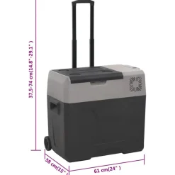vidaXL Nevera con ruedas y asa polipropileno negro y gris 30 L Discount