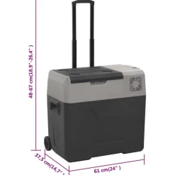 vidaXL Nevera con ruedas y asa polipropileno negro y gris 40 L Online