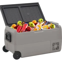 vidaXL Nevera con ruedas y asa PP Y PE negro y gris 60 L Best