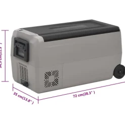vidaXL Nevera con ruedas y asa PP Y PE negro y gris 60 L Best