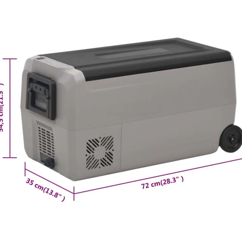 vidaXL Nevera con ruedas y asa PP Y PE negro y gris 60 L Best