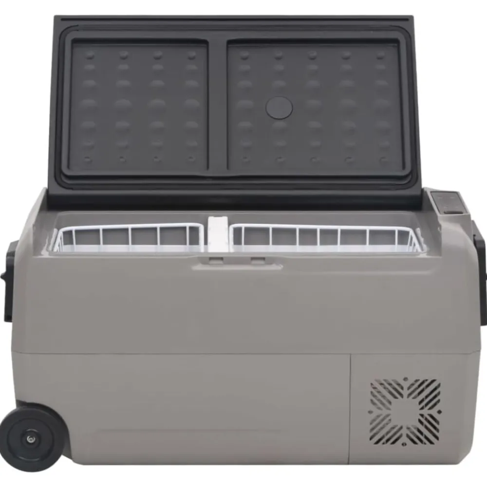 vidaXL Nevera con ruedas y asa PP Y PE negro y gris 60 L Best