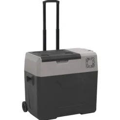 vidaXL Nevera con ruedas y adaptador polipropileno negro y gris 40 L