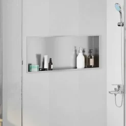 vidaXL Nichos de Ducha Plateado 75 x 30 x 9,5 cm Acero inoxidable Plata cepillada Clearance