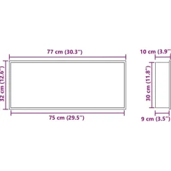 vidaXL Nichos de Ducha Plateado 75 x 30 x 9,5 cm Acero inoxidable Plata cepillada Clearance