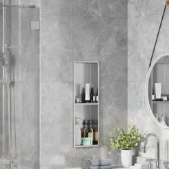 vidaXL Nichos de Ducha Plateado 60 x 20 x 9,5 cm Acero inoxidable Plata cepillada Hot