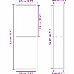 vidaXL Nichos de Ducha Plateado 60 x 20 x 9,5 cm Acero inoxidable Plata cepillada Hot