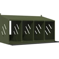 vidaXL Nido para gallinas con 4 compartimentos de metal Verde oliva New