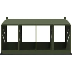vidaXL Nido para gallinas con 4 compartimentos de metal Verde oliva New