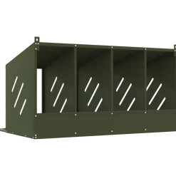 vidaXL Nido para gallinas con 4 compartimentos de metal Verde oliva New