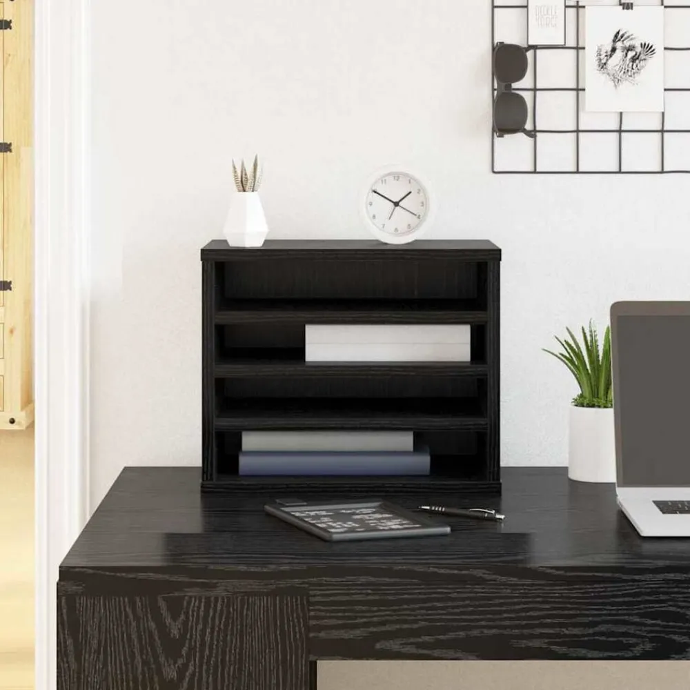vidaXL Organizador de Escritorio 36 x 26 x 29,5 cm Roble negro Discount
