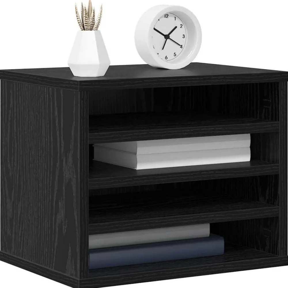 vidaXL Organizador de Escritorio 36 x 26 x 29,5 cm Roble negro Discount