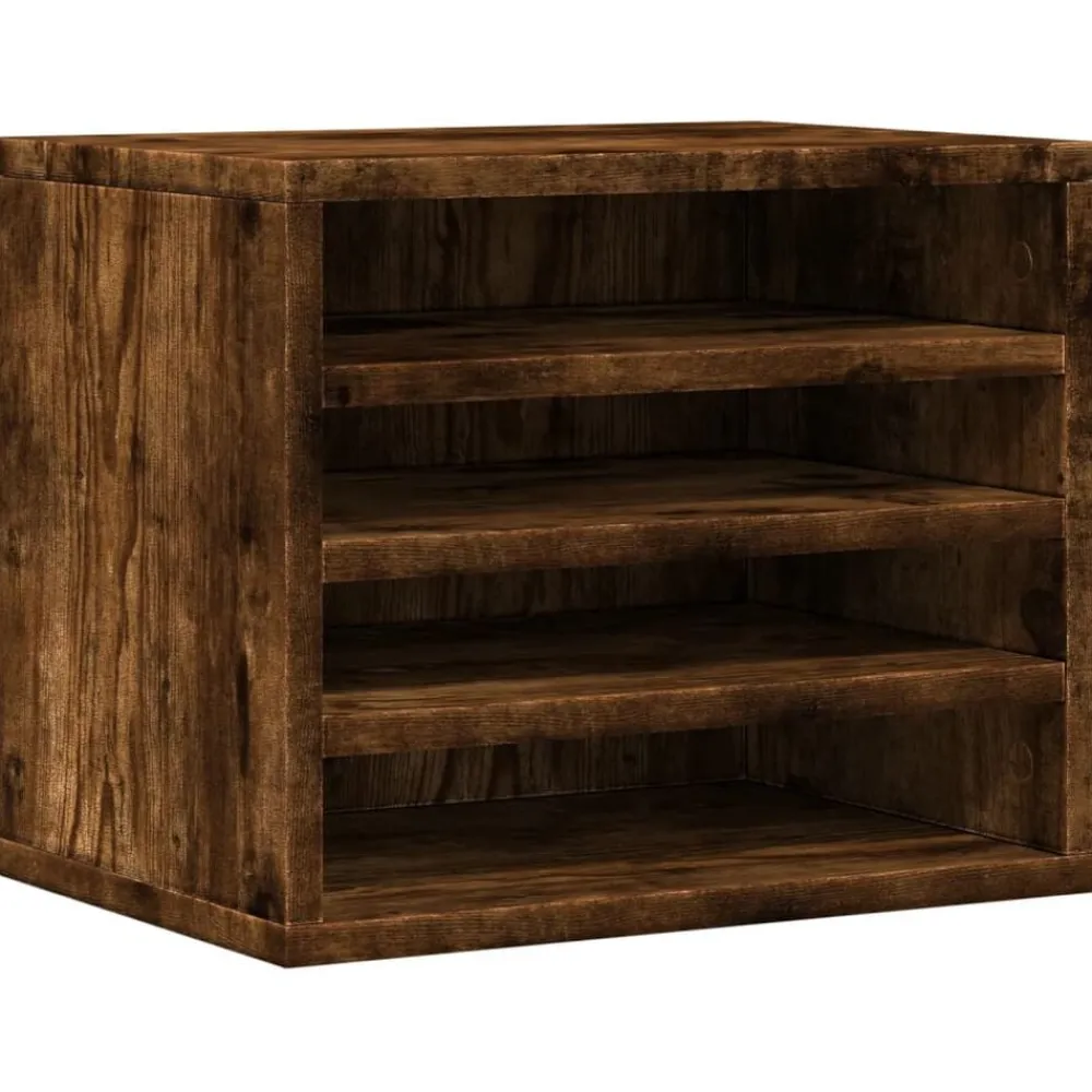 vidaXL Organizador de escritorio madera 36x26x29,5 cm Roble ahumado Discount