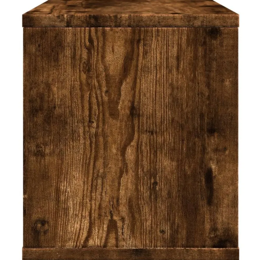vidaXL Organizador de escritorio madera 36x26x29,5 cm Roble ahumado Discount