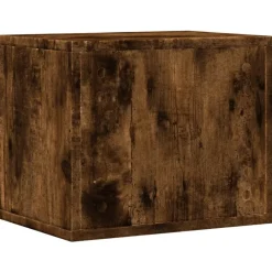 vidaXL Organizador de escritorio madera 36x26x29,5 cm Roble ahumado Discount