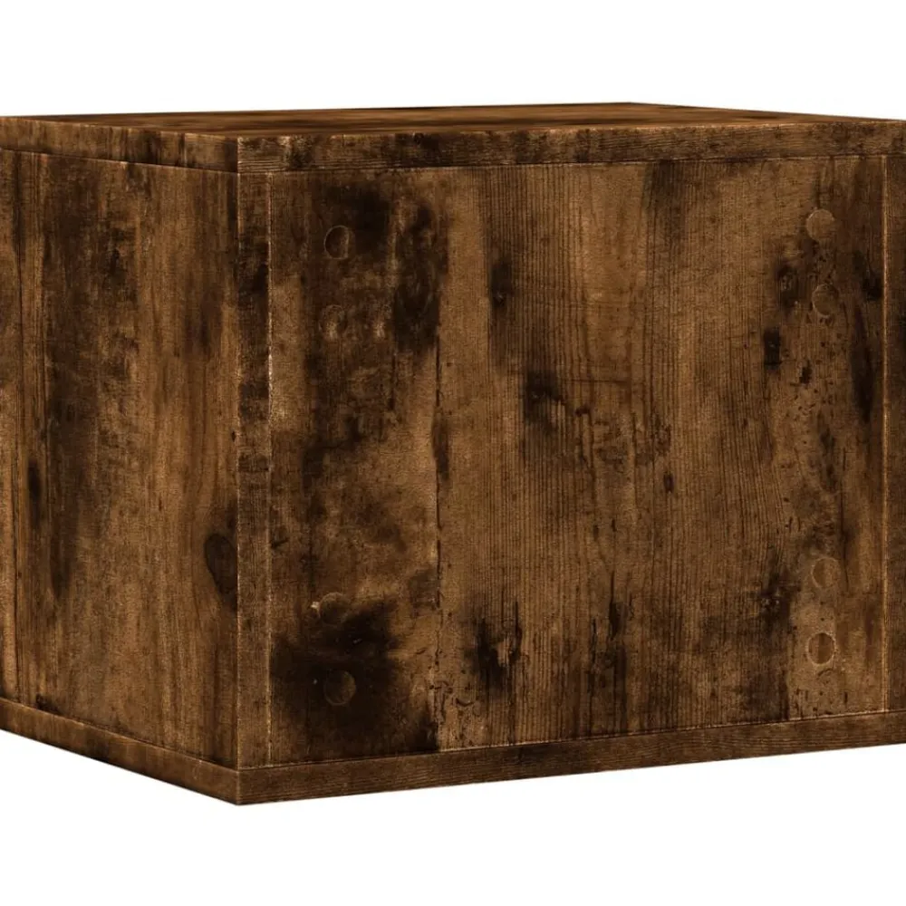 vidaXL Organizador de escritorio madera 36x26x29,5 cm Roble ahumado Discount