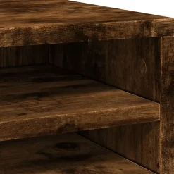 vidaXL Organizador de escritorio madera 36x26x29,5 cm Roble ahumado Discount