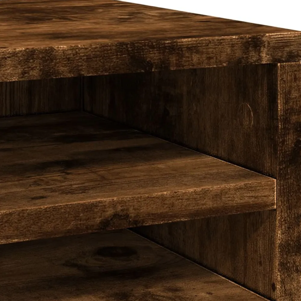 vidaXL Organizador de escritorio madera 36x26x29,5 cm Roble ahumado Discount