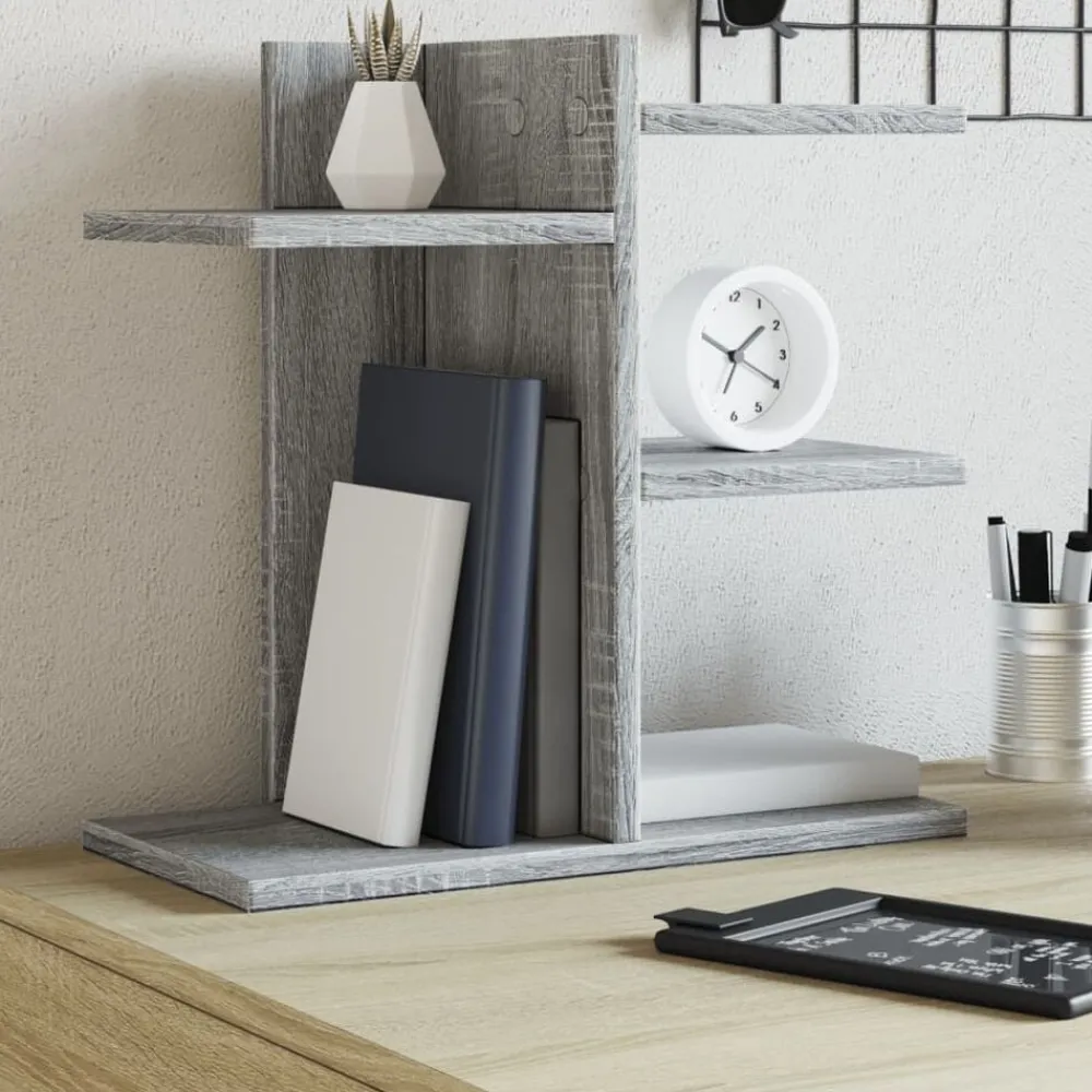 vidaXL Organizador de escritorio madera ingeniería gris 42x21,5x42 cm Gris sonoma Discount