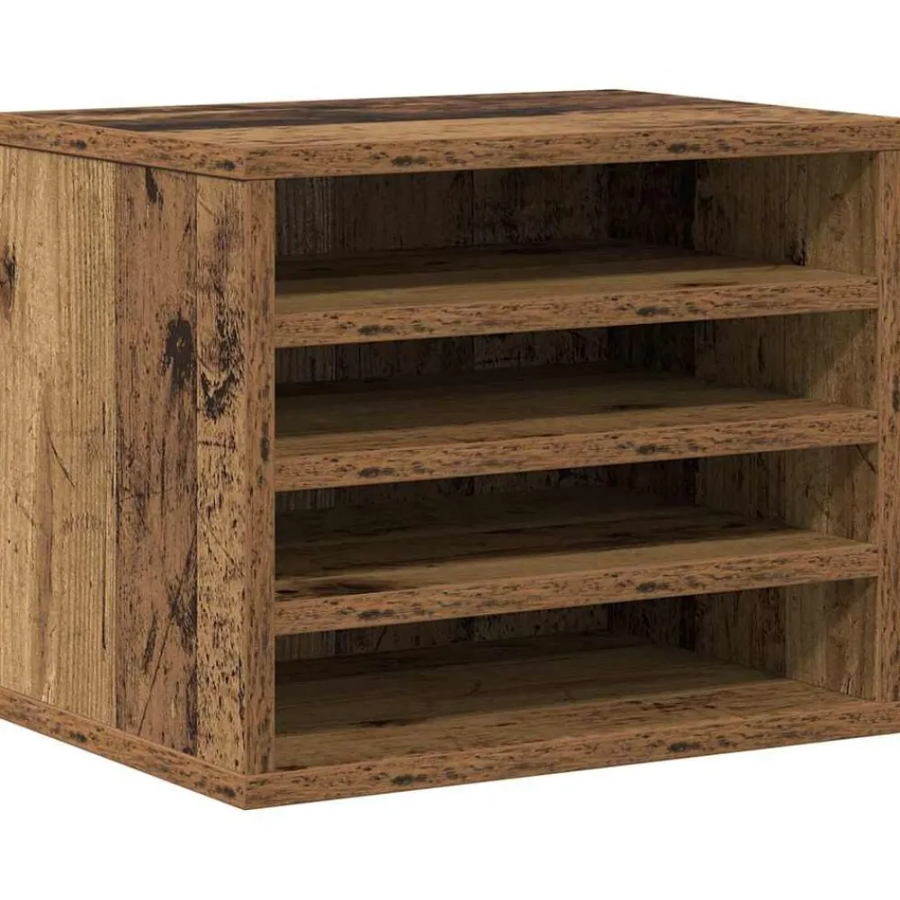 vidaXL Organizador de Escritorio Madera vieja 36 x 26 x 29,5 cm Madera envejecida Outlet