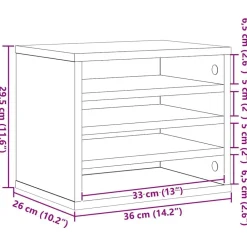 vidaXL Organizador de Escritorio Madera vieja 36 x 26 x 29,5 cm Madera envejecida Outlet