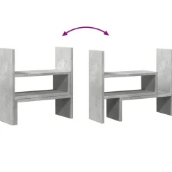 vidaXL Electrónica-Organizador de escritorio ajustable gris hormigón 40x17x41 cm