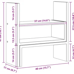 vidaXL Organizador de escritorio ajustable roble artisian 40x17x41 cm Roble artisan Online
