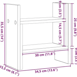 vidaXL Organizador de Escritorio 34,5 x 15,5 x 35,5 cm Roble negro Sale