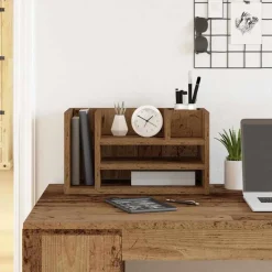 vidaXL Material De Oficina-Organizador de Escritorio Madera vieja 44,5 x 24 x 25 cm