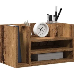 vidaXL Material De Oficina-Organizador de Escritorio Madera vieja 44,5 x 24 x 25 cm