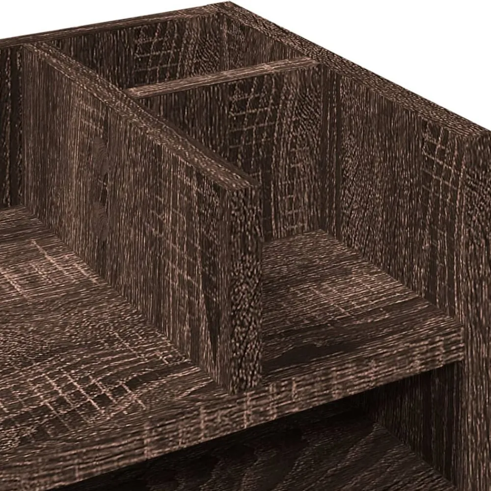 vidaXL Material De Oficina-Organizador escritorio madera ingeniería marrón 44,5x24x25 cm