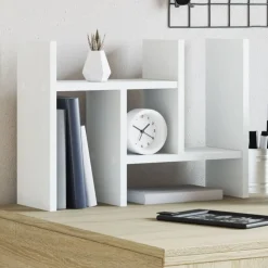 vidaXL Organizador escritorio madera 34,5x15,5x35,5 cm Blanco Outlet