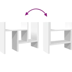 vidaXL Organizador escritorio madera 34,5x15,5x35,5 cm Blanco Outlet