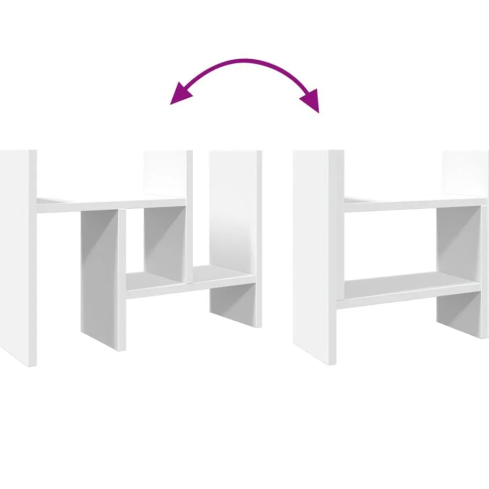 vidaXL Organizador escritorio madera 34,5x15,5x35,5 cm Blanco Outlet